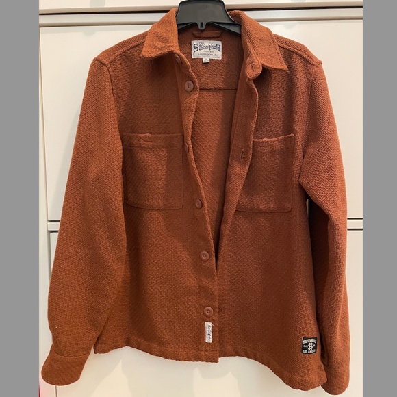 Burnt Orange Men's Med Button Up Shirt Jacket - Picture 1 of 4